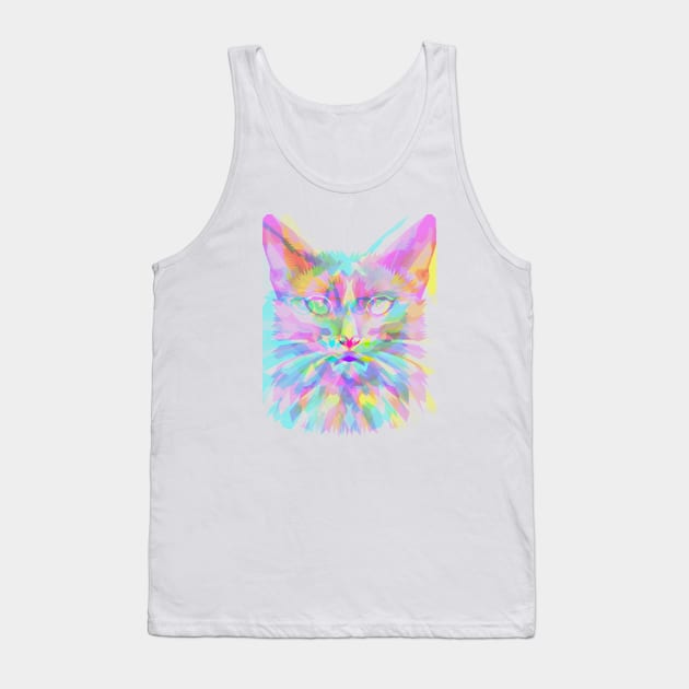 Artistic Cat Decor Tank Top by Little Designer